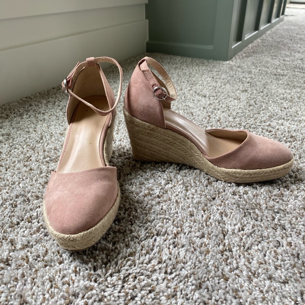 Pink Espadrille heels with Jute Soles - Picture 4 of 7
